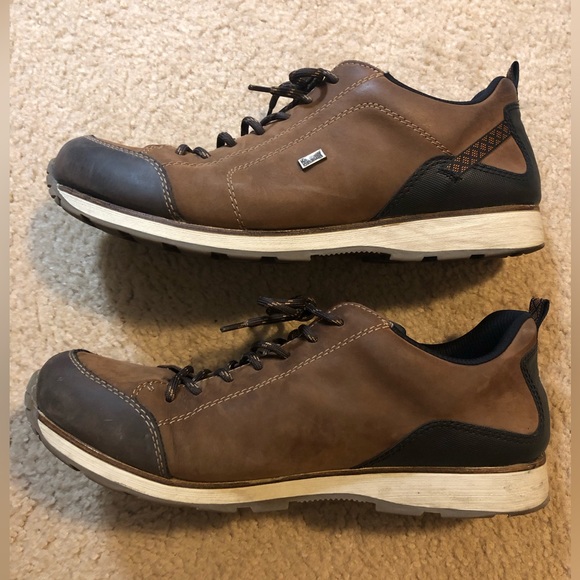 Rieker Men's Genuine Leather Lace Up Loafer Chestnut Size 13 (46) - Picture 3 of 11